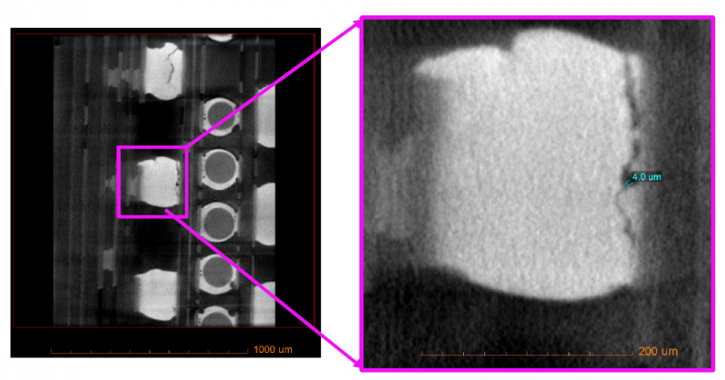 圖12 X光照射焊（hàn）點裂紋（wén）圖